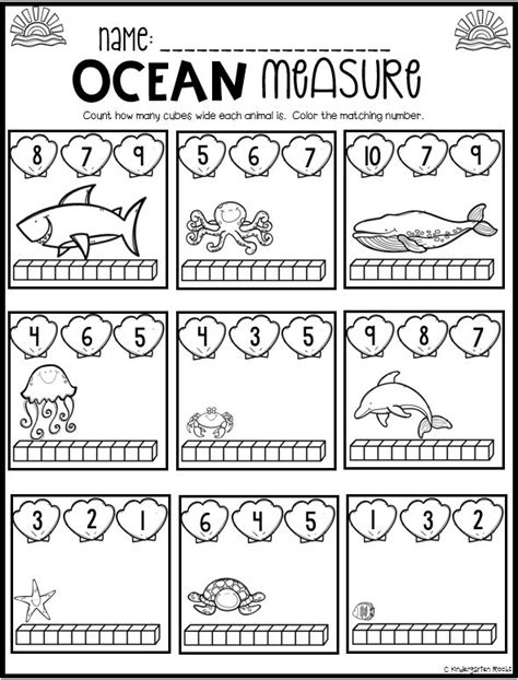 Preschool Ocean Math And Literacy Worksheets Activities Ocean Animals