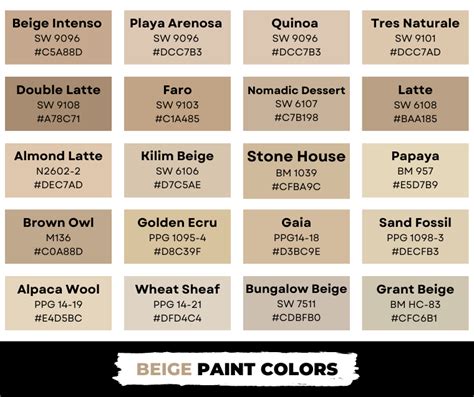 50 Shades Of Beige Color Names Hex Rgb Cmyk Codes 43 Off