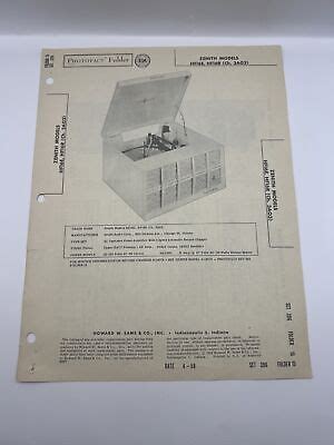 Vintage Sams Photofact Manual Schematic Zenith Hf E Tube Record