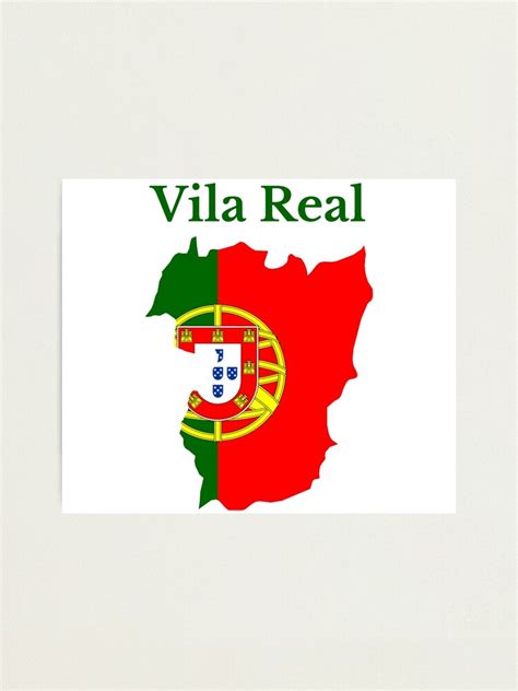 Lámina fotográfica Diseño de Mapa del Distrito de Vila Real Portugal