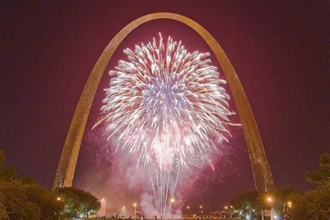 St Louis Arch With Fire Works 1000x666 Wallpaper