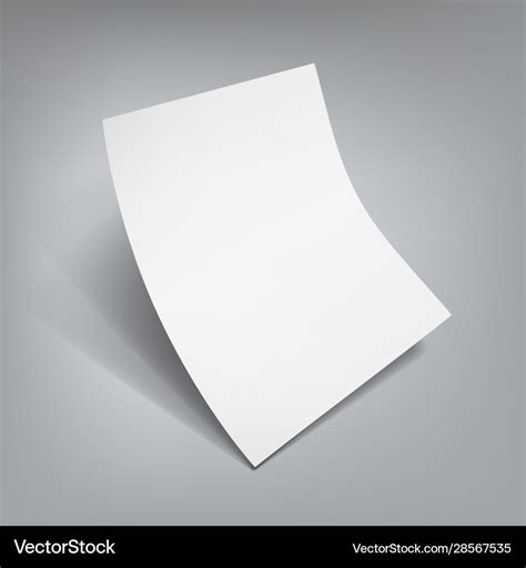 White Clear Flying Sheet Of Paper With Shadow Vector Image