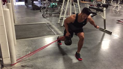 Split Stance Kettlebell Bent Over Row With Band YouTube