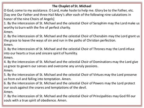 Printable Chaplet Of St Michael