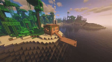 A simple little jungle beach house in the sunset : Minecraftbuilds