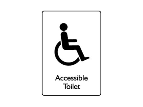 Accessible Toilet Sign - 100mm x 150mm - Safe Industrial