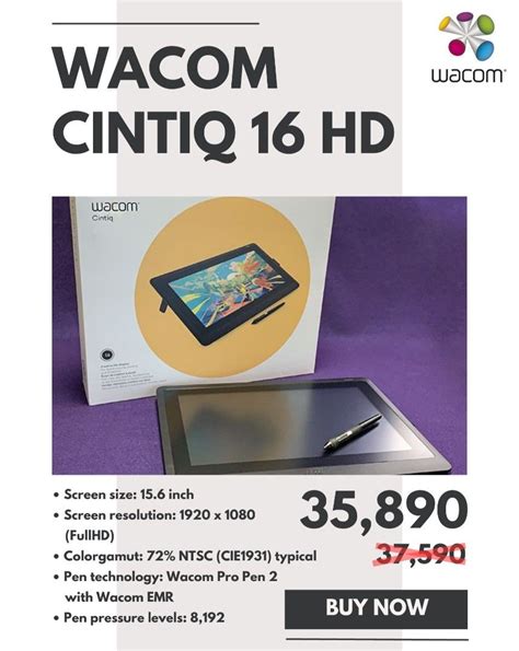 Wacom Cintiq 16 HD Brandnew Promo Sale Computers Tech Office