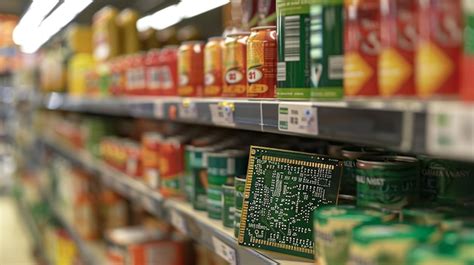 A Store Shelf With A Variety Of Products Including A Green And Yellow