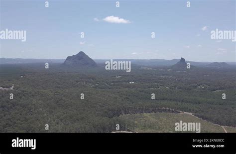 Mount Beerwah And Mount Coonowrin Of Glass House Mountains In The Stock