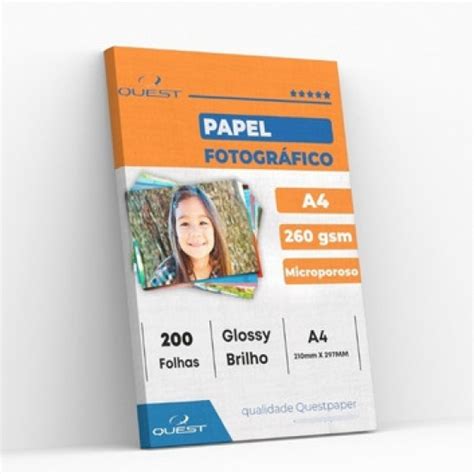 Papel Fotogr Fico Microporoso A Brilho G Folhas