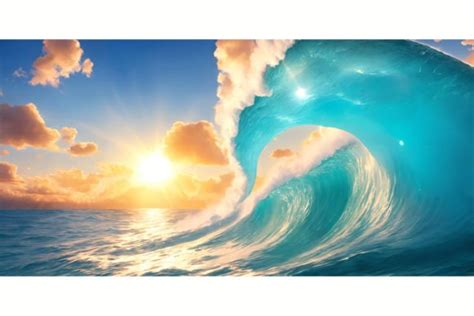 Gigant Ocean Wave on a Sunny Day Graphic by alsstocks450 · Creative Fabrica