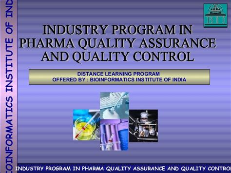 Industry Program In Pharma Quality Assurance And Quality Control