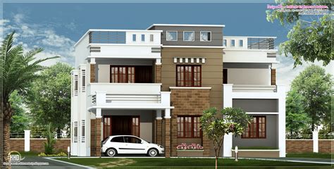 2600 Sqfeet Flat Roof Villa Elevation Kerala Home Design And Floor