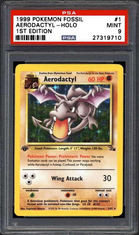 1999 Nintendo Pokemon Fossil Aerodactyl Holo 1st Edition Psa Cardfacts®