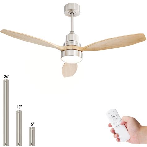 Sofucor Modern Nickel Ceiling Fan With Light And Remote Control