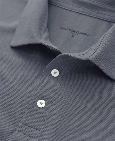 Men's Grey Short Sleeve Polo Shirt In Classic Fit Shape | Savile Row Co