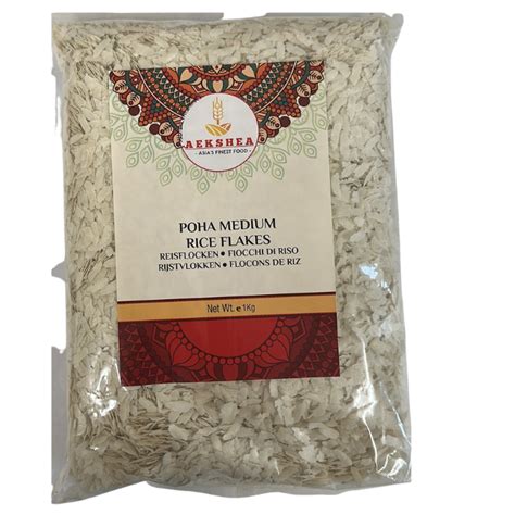 Aekshea Flake Rice Medium Poha 10x1kg Aekshea Foods Wholesale