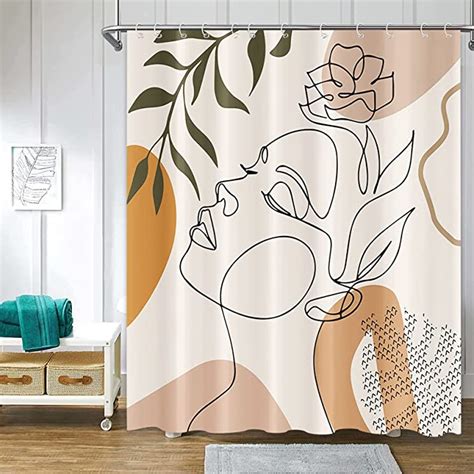 Chloroplastid Mid Century Abstract Shower Curtain Modern