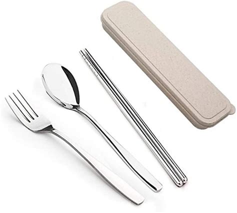 Amazon Metal Chopsticks Spoon Fork Set Portable Reusable Flatware