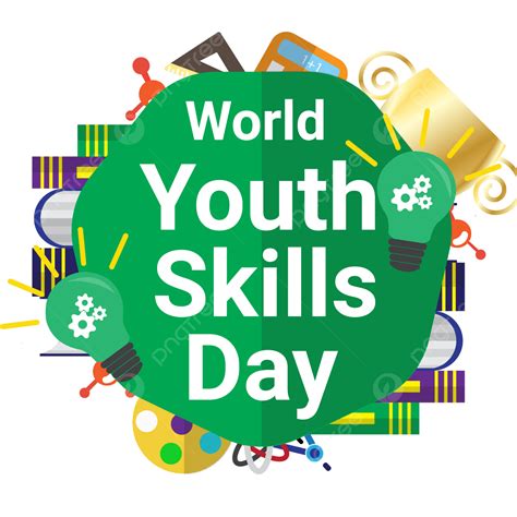 World Youth Day Vector Hd Images World Youth Skills Day In 15 July With Green Color Green