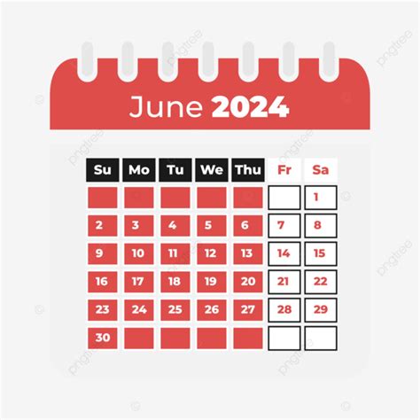 Monatskalenderdesign Juni 2024 Vektor Kalender Juni 2024