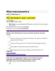 Macroeconmics Unit Milestone Docx Macroeconomics Unit Milestone