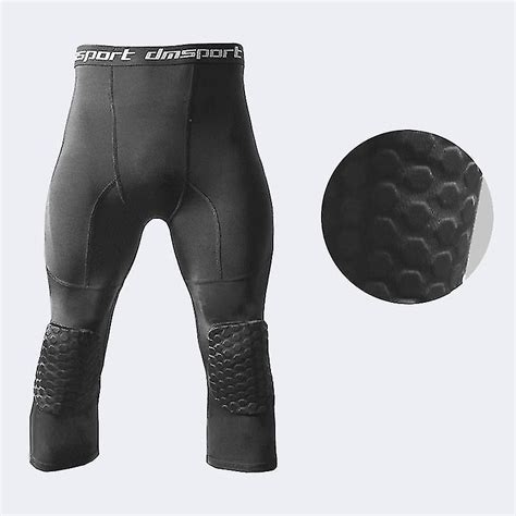 Basketball Compression Pants With Knee Pads 3 4 Capri Padded Sport