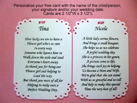 20 Sample Flower Girl Poems to Choose From, Do Not Purchase, Free With Order: Leave Number in ...