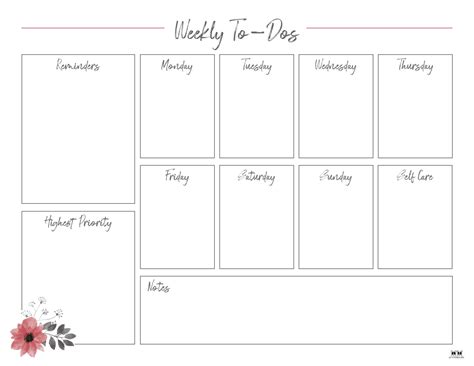 Weekly To Do List Printables Free Lists Printabulk