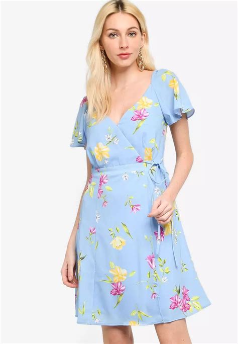 Buy French Connection Eme Crepe Faux Wrap Dress Online Zalora