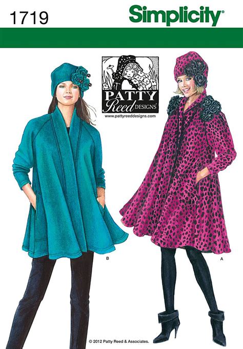 Simplicity 1719 Fleece Jacket Pattern Swing Coat Pattern Coat