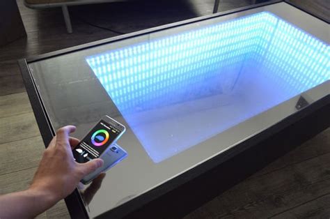 Impressive NFC Controlled Infinity Mirror Table Cuts No Corners | Hackaday