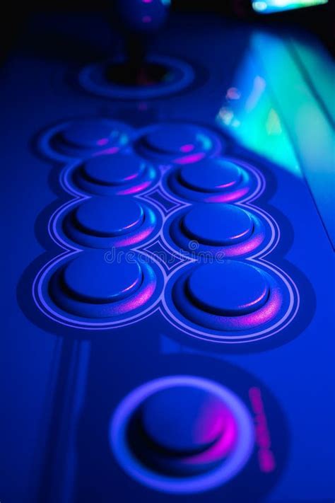 Arcade Stick Buttons, Gamming Controls Colorful RGB Lights. Stock Photo - Image of computer ...