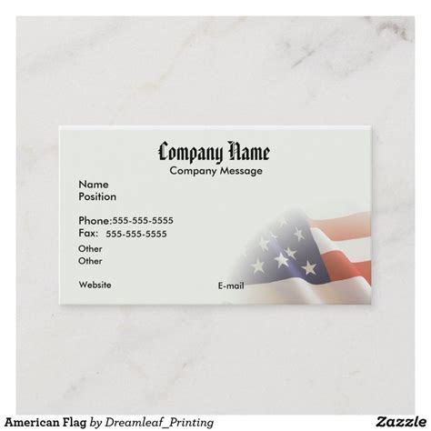 American Flag Business Card | Zazzle.com | Printing double sided ...