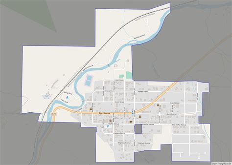 Map of Hot Sulphur Springs town