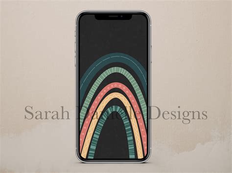 Boho Rainbow Phone Wallpaper Minimal Background Digital - Etsy