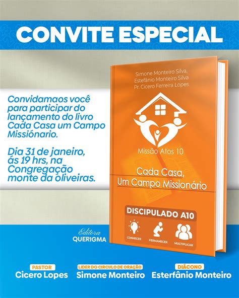 CONVITE Participe do lançamento do livro Cada Casa é um Campo Blog