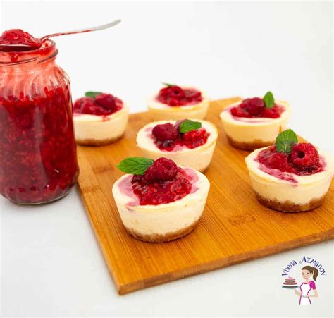 Baked Mini Raspberry Cheesecakes Recipe Veena Azmanov Kitchen