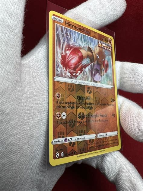 Pokemon Card Hitmonchan Evolving Skies Set Reverse Holo