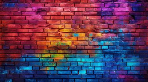 Colorful Brick Wall Graffiti Stock Illustration Illustration Of