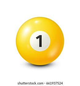 Billiardyellow Pool Ball Number Snooker White Stock Vector Royalty