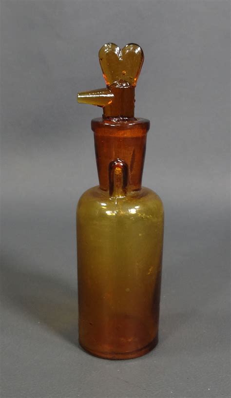 Antique German Field Surgery Drip Drop Anesthesia Chloroform Bottle Amber Glass Ebay