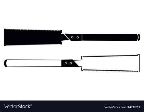 Japanese saw silhouette and outline hacksaw Vector Image