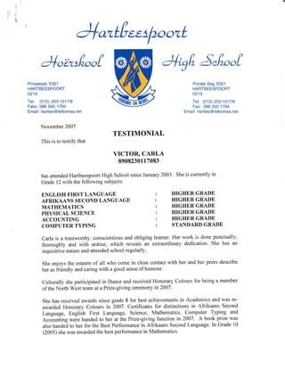 school testimonial | PDF