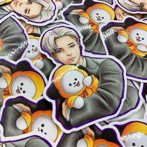 Butter Park Jimin And Chimmy Bts Vinyl Sticker Kimchi Kawaii