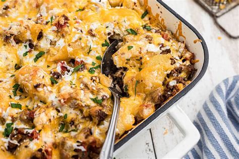 Easy To Make Loaded Cheesy Hamburger Casserole Recipe Bowl Me Over