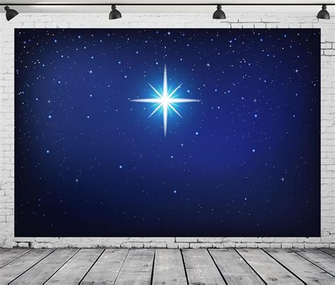 CORFOTO 7x5ft Fabric Nativity Scene Star Backdrop Christmas Birth Of