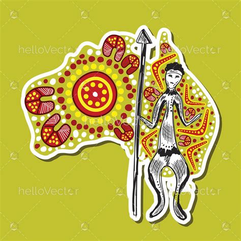 Illustration of sticker design with indigenous art elements - Download ...