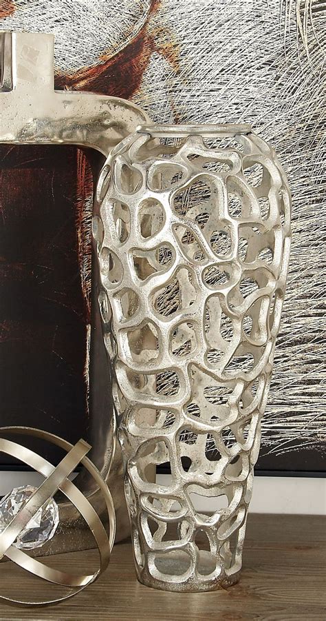 Contemporary Abstract Sculpture Silver And Gold Metal Vase Collection Bed Bath And Beyond