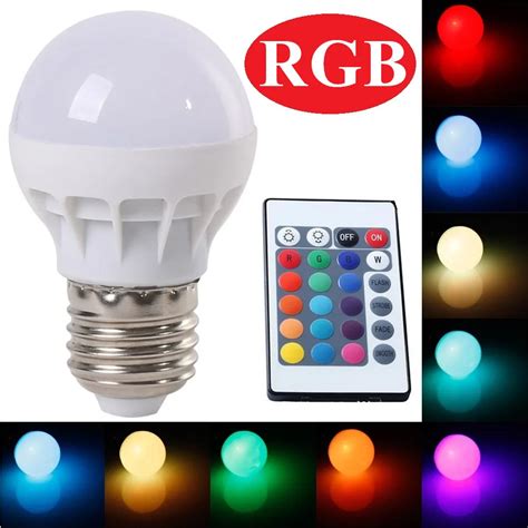 LED RGB Bulb Lamps E27 AC110V 220V 85 265V 3W LED RGB Spot Lighting